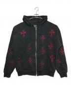 Unknown londonアンノウンロンドン）の古着「ジップパーカー」｜ブラック×レッド