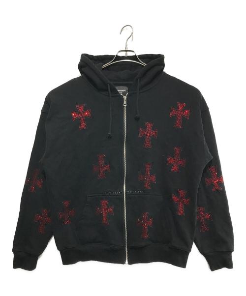 Unknown london（アンノウンロンドン）Unknown london (アンノウンロンドン) ジップパーカー ブラック×レッド サイズ:Lの古着・服飾アイテム