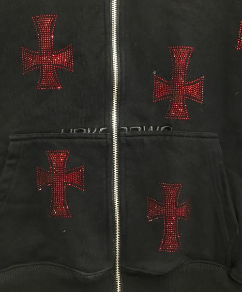 Unknown london（アンノウンロンドン）Unknown london (アンノウンロンドン) ジップパーカー ブラック×レッド サイズ:Lの古着・服飾アイテム