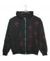 Unknown london（アンノウンロンドン）の古着「ジップパーカー」｜ブラック×レッド
