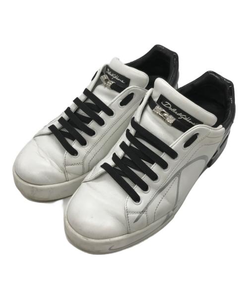 DOLCE & GABBANA（ドルチェ＆ガッバーナ）DOLCE & GABBANA (ドルチェ＆ガッバーナ) エナメルツートンスニーカー ブラック サイズ:7の古着・服飾アイテム