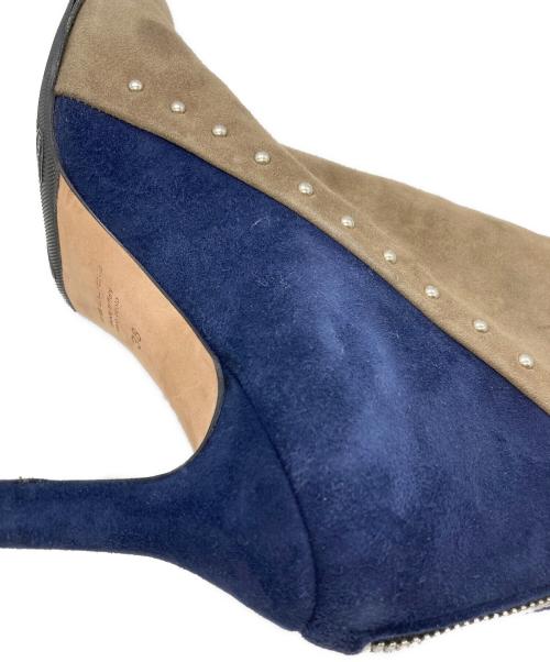 PELLICO（ペリーコ）PELLICO (ペリーコ) スタッズショートブーツ ブラウン×ネイビー サイズ:36の古着・服飾アイテム