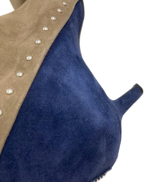 PELLICO（ペリーコ）PELLICO (ペリーコ) スタッズショートブーツ ブラウン×ネイビー サイズ:36の古着・服飾アイテム