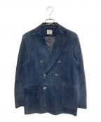 EMMETIエンメティ）の古着「スウェードロングダブルジャケット」｜ネイビー