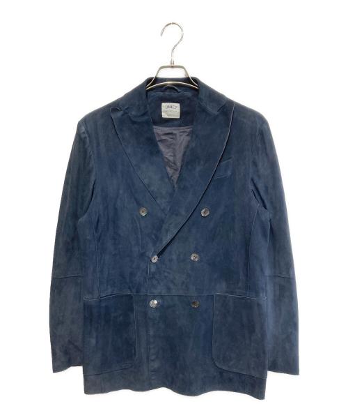 EMMETI（エンメティ）EMMETI (エンメティ) スウェードロングダブルジャケット ネイビー サイズ:48の古着・服飾アイテム