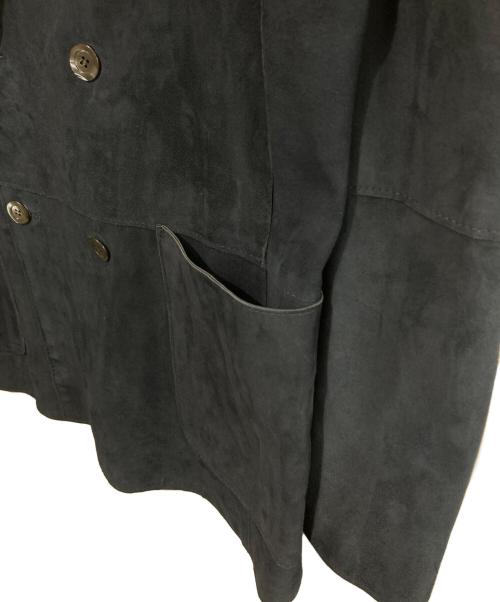 EMMETI（エンメティ）EMMETI (エンメティ) スウェードロングダブルジャケット ネイビー サイズ:48の古着・服飾アイテム