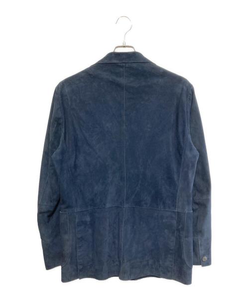 EMMETI（エンメティ）EMMETI (エンメティ) スウェードロングダブルジャケット ネイビー サイズ:48の古着・服飾アイテム