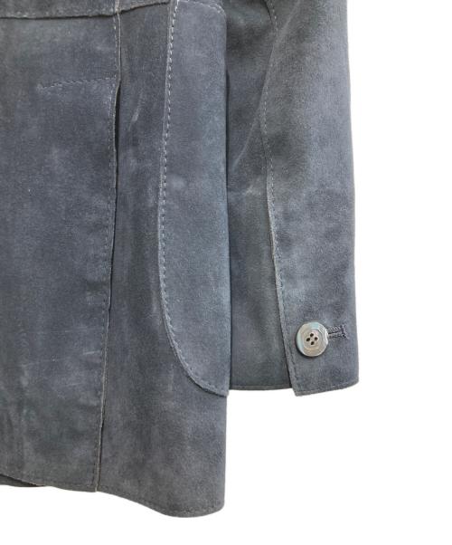 EMMETI（エンメティ）EMMETI (エンメティ) スウェードロングダブルジャケット ネイビー サイズ:48の古着・服飾アイテム