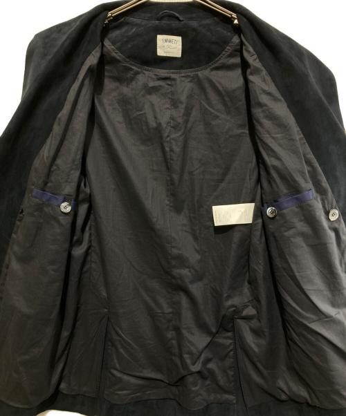 EMMETI（エンメティ）EMMETI (エンメティ) スウェードロングダブルジャケット ネイビー サイズ:48の古着・服飾アイテム