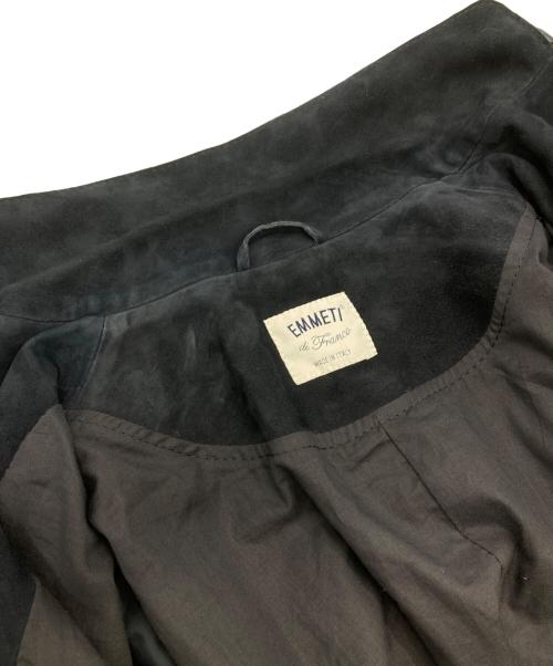 EMMETI（エンメティ）EMMETI (エンメティ) スウェードロングダブルジャケット ネイビー サイズ:48の古着・服飾アイテム