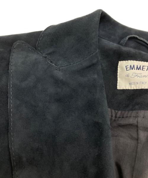 EMMETI（エンメティ）EMMETI (エンメティ) スウェードロングダブルジャケット ネイビー サイズ:48の古着・服飾アイテム