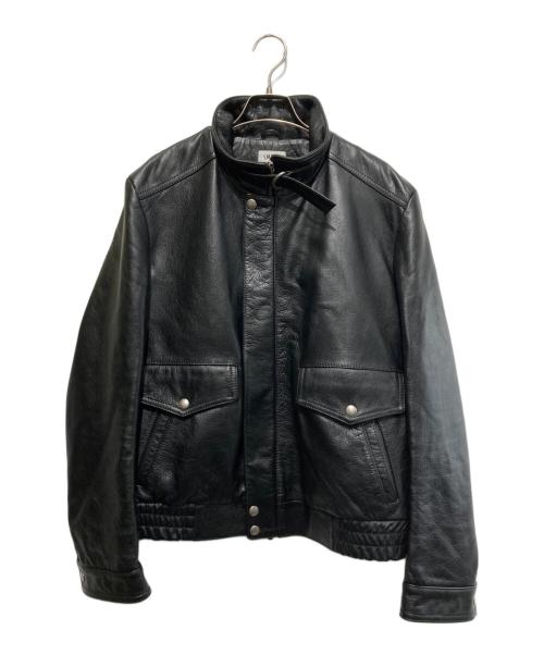 EMMETI（エンメティ）EMMETI (エンメティ) カーフレザージャケット ブラック サイズ:50の古着・服飾アイテム