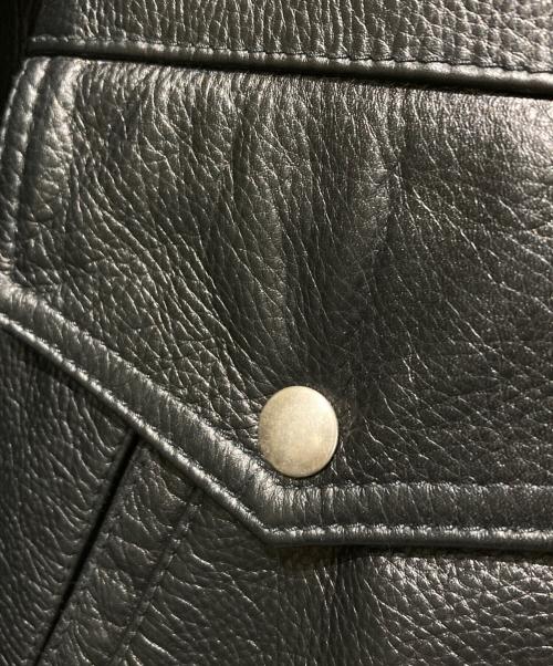 EMMETI（エンメティ）EMMETI (エンメティ) カーフレザージャケット ブラック サイズ:50の古着・服飾アイテム