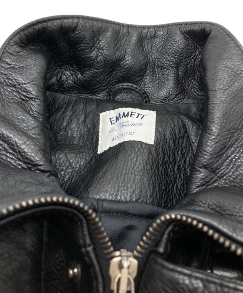 EMMETI（エンメティ）EMMETI (エンメティ) カーフレザージャケット ブラック サイズ:50の古着・服飾アイテム