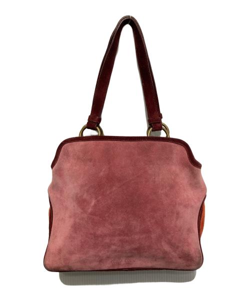 MIU MIU（ミュウミュウ）MIU MIU (ミュウミュウ) suede leather handbag/スウェード レザー ハンドバッグ ピンクの古着・服飾アイテム