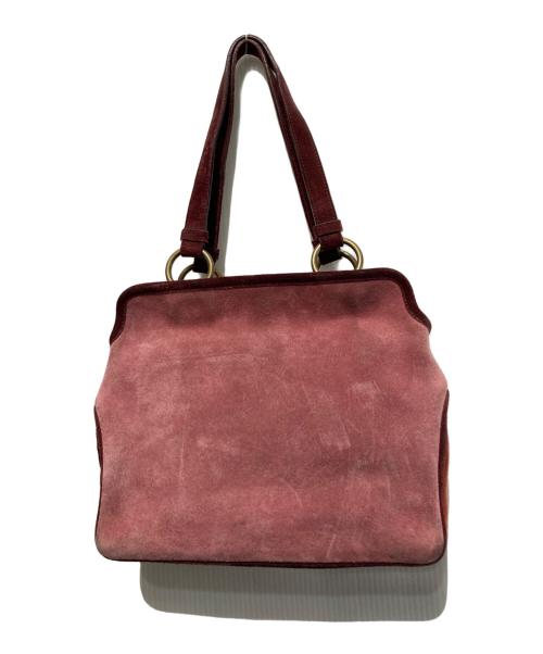 MIU MIU（ミュウミュウ）MIU MIU (ミュウミュウ) suede leather handbag/スウェード レザー ハンドバッグ ピンクの古着・服飾アイテム