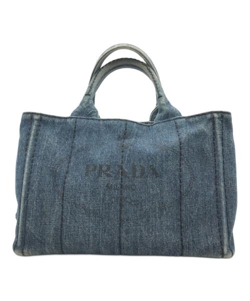 PRADA（プラダ）PRADA (プラダ) 2WAYトートバッグ ネイビーの古着・服飾アイテム