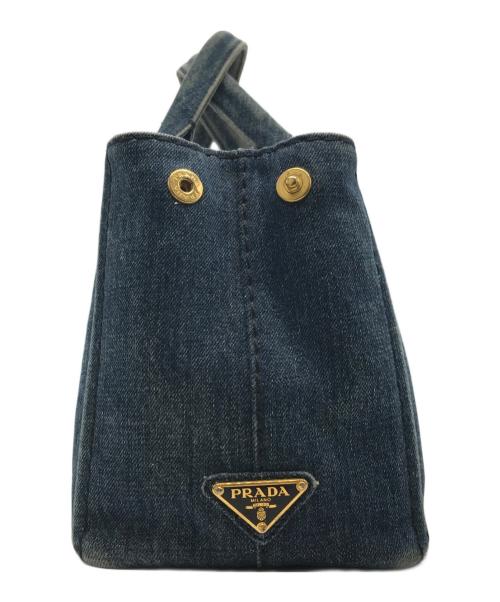 PRADA（プラダ）PRADA (プラダ) 2WAYトートバッグ ネイビーの古着・服飾アイテム