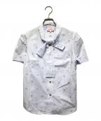 Vivienne Westwoodヴィヴィアンウエストウッド）の古着「ストライプボウタイブラウス」｜ホワイト×ブルー