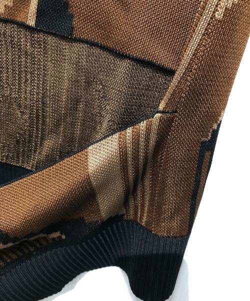 BALENCIAGA（バレンシアガ）BALENCIAGA (バレンシアガ) 16AWカットデザインニットベスト ブラック×ブラウン サイズ:34の古着・服飾アイテム