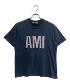 AMI Alexandre Mattiussiアミアレクサンドルマテュッシ）の古着「ロゴクルーネックカットソー」｜ブラック