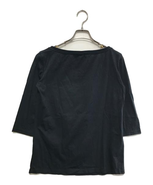 PRADA（プラダ）PRADA (プラダ) フリルチェックカットソー ネイビー サイズ:Sの古着・服飾アイテム