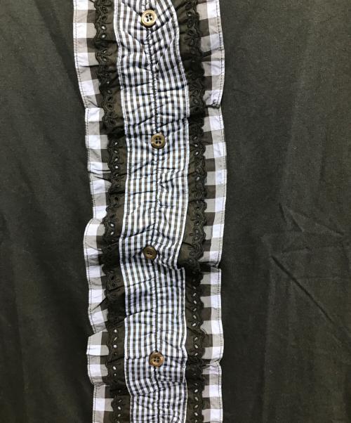 PRADA（プラダ）PRADA (プラダ) フリルチェックカットソー ネイビー サイズ:Sの古着・服飾アイテム