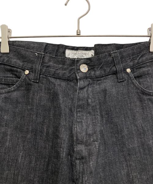 Yves Saint Laurent（イヴサンローラン）Yves Saint Laurent (イヴサンローラン) ブラックデニムフレアパンツ ブラック サイズ:46の古着・服飾アイテム