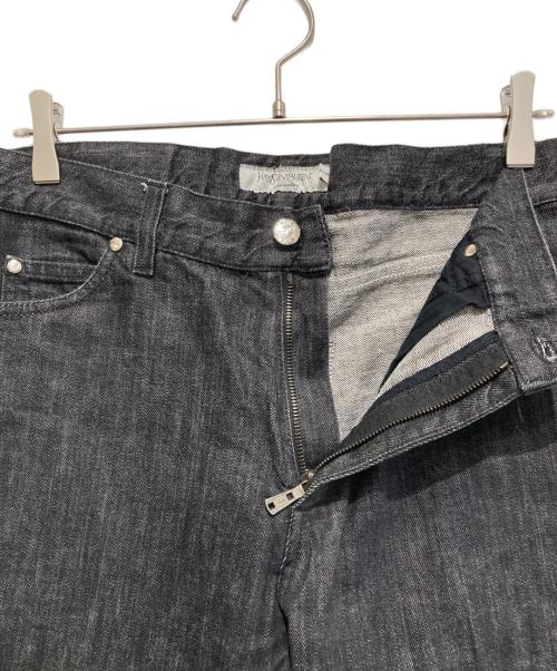 Yves Saint Laurent（イヴサンローラン）Yves Saint Laurent (イヴサンローラン) ブラックデニムフレアパンツ ブラック サイズ:46の古着・服飾アイテム