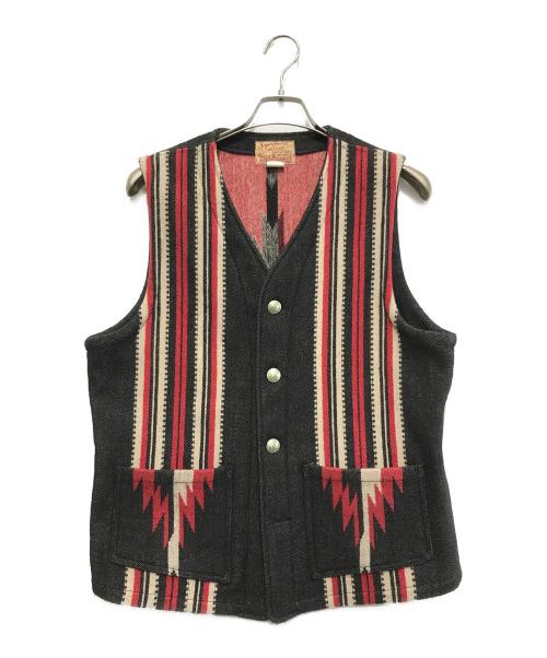 SUGAR CANE（シュガーケーン）SUGAR CANE (シュガーケーン) WOOL BLANKET VEST ブラック サイズ:UK40の古着・服飾アイテム