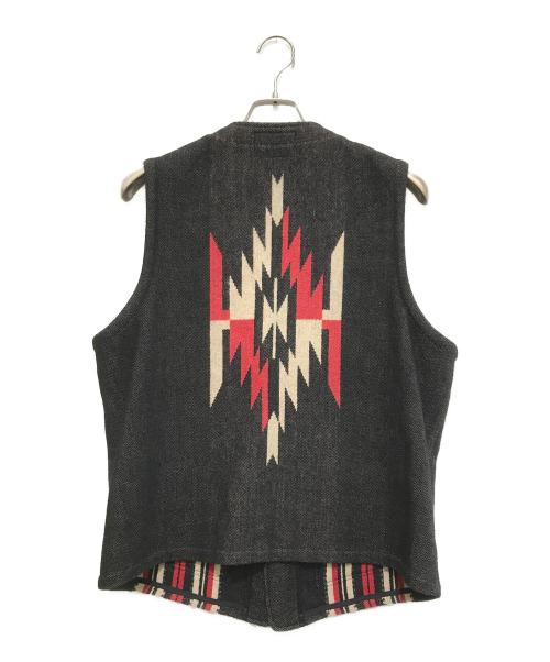 SUGAR CANE（シュガーケーン）SUGAR CANE (シュガーケーン) WOOL BLANKET VEST ブラック サイズ:UK40の古着・服飾アイテム