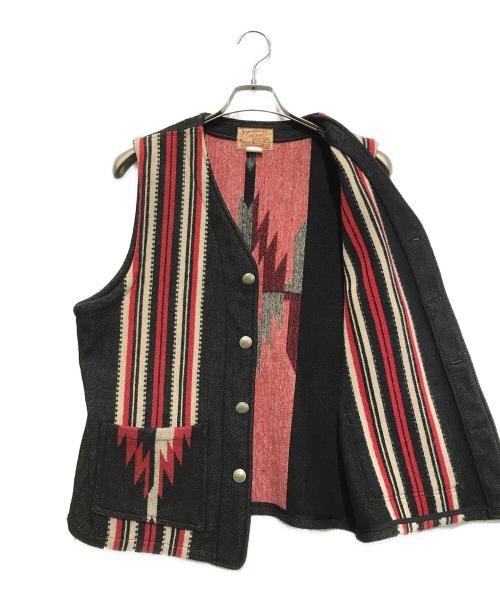 SUGAR CANE（シュガーケーン）SUGAR CANE (シュガーケーン) WOOL BLANKET VEST ブラック サイズ:UK40の古着・服飾アイテム