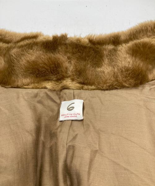 6(ROKU) BEAUTY&YOUTH（ロク ビューティーアンドユース）6(ROKU) BEAUTY&YOUTH (ロク ビューティーアンドユース) FAKE MINK FUR COAT ブラウン サイズ:36の古着・服飾アイテム