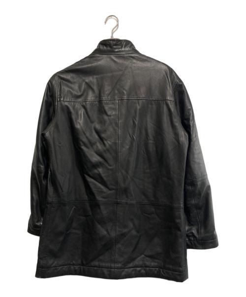 BOSS HUGO BOSS（ボス ヒューゴボス）BOSS HUGO BOSS (ボス ヒューゴボス) レザーコート ブラック サイズ:SIZE 52の古着・服飾アイテム