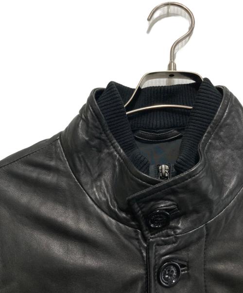 BOSS HUGO BOSS（ボス ヒューゴボス）BOSS HUGO BOSS (ボス ヒューゴボス) レザーコート ブラック サイズ:SIZE 52の古着・服飾アイテム