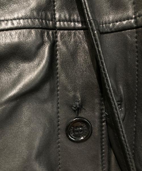 BOSS HUGO BOSS（ボス ヒューゴボス）BOSS HUGO BOSS (ボス ヒューゴボス) レザーコート ブラック サイズ:SIZE 52の古着・服飾アイテム