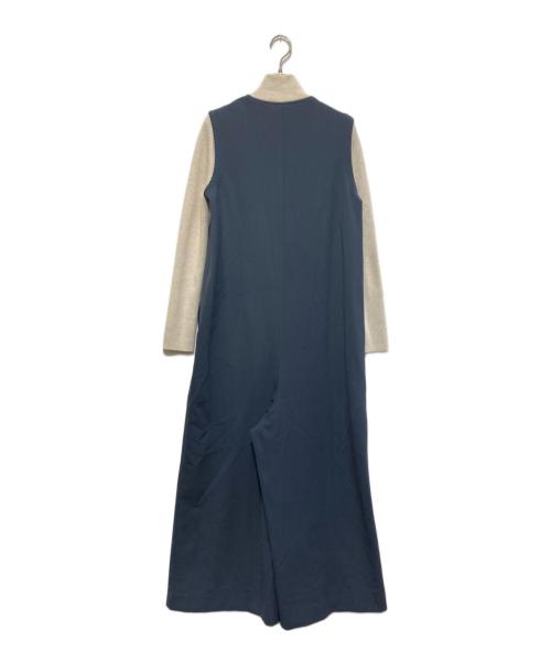 ENFOLD（エンフォルド）ENFOLD (エンフォルド) 22SS ニット切替ジャンプスーツ オールインワン ネイビー サイズ:36の古着・服飾アイテム