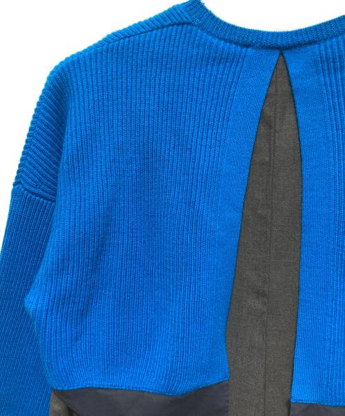 ENFOLD（エンフォルド）ENFOLD (エンフォルド) Firm Wool Combination DRESS ブルー×グレー サイズ:38の古着・服飾アイテム