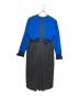 ENFOLD (エンフォルド) Firm Wool Combination DRESS ブルー×グレー サイズ:38：9000円