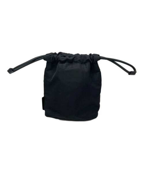 ANYA HINDMARCH（アニヤ・ハインドマーチ）ANYA HINDMARCH (アニヤハインドマーチ) アイズドローストリングポーチ ブラックの古着・服飾アイテム