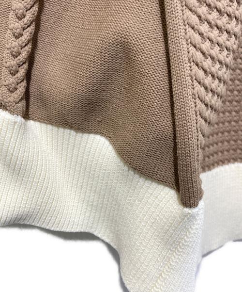 UNITED ARROWS（ユナイテッドアローズ）UNITED ARROWS (ユナイテッドアローズ) ケーブル ペプラム ロングスリーブ ニット ブラウン サイズ:-の古着・服飾アイテム
