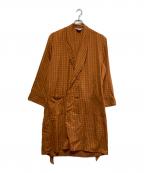 J.C.PENNYジェーシーペニー）の古着「ヴィンテージチェックガウンコート」｜オレンジ