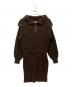 Her lip to（ハーリップトゥ）の古着「Half Zip Knit Mini Dress」｜ブラウン