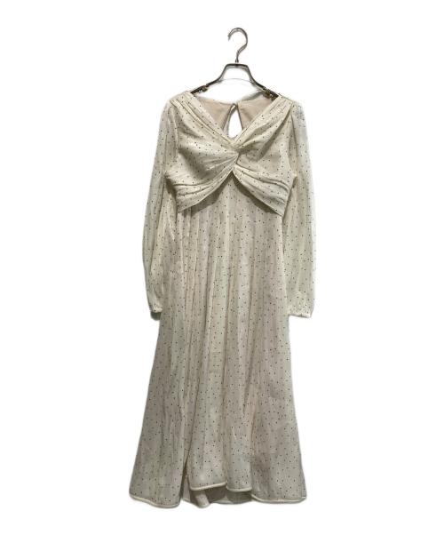 HER LIP TO（ハーリップトゥ）Her lip to (ハーリップトゥ) Moon Glow Dot Pleated Dress ホワイト サイズ:Ｍの古着・服飾アイテム