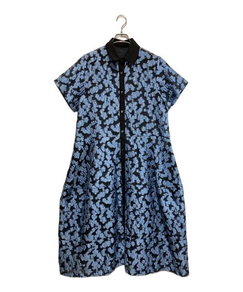LE CIEL BLEU（ルシェルブルー）LE CIEL BLEU (ルシェルブルー) Sheer Jacquard Dress 24SS ブルー サイズ:36の古着・服飾アイテム