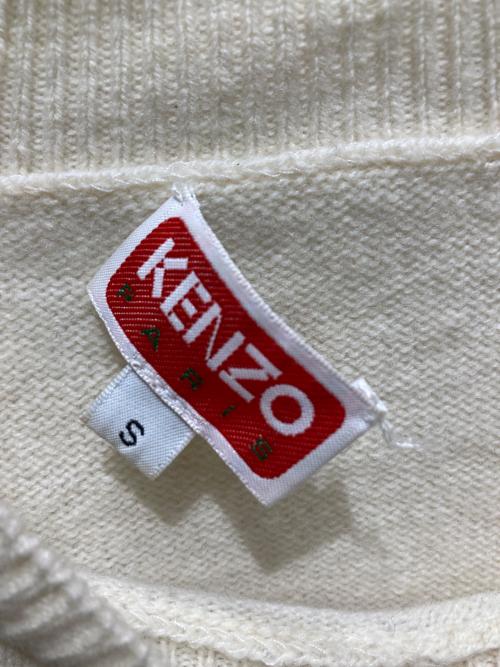 KENZO（ケンゾー）KENZO (ケンゾー) フラワーニット ホワイト サイズ:Sの古着・服飾アイテム