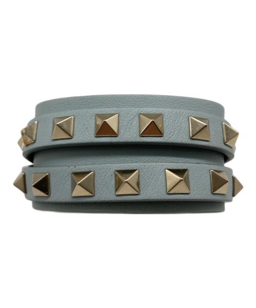 VALENTINO（ヴァレンティノ）VALENTINO (ヴァレンティノ) ロックスタッズバングル スカイブルーの古着・服飾アイテム