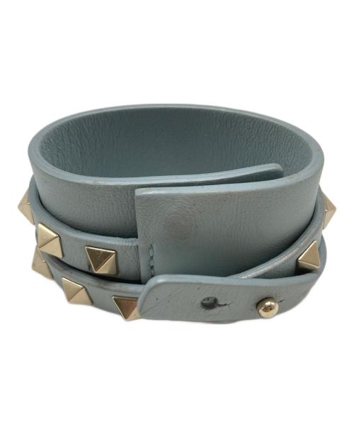 VALENTINO（ヴァレンティノ）VALENTINO (ヴァレンティノ) ロックスタッズバングル スカイブルーの古着・服飾アイテム