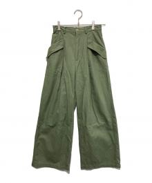 St.cecilia（セントセシリア）の古着「フラップワイドパンツ」｜グリーン