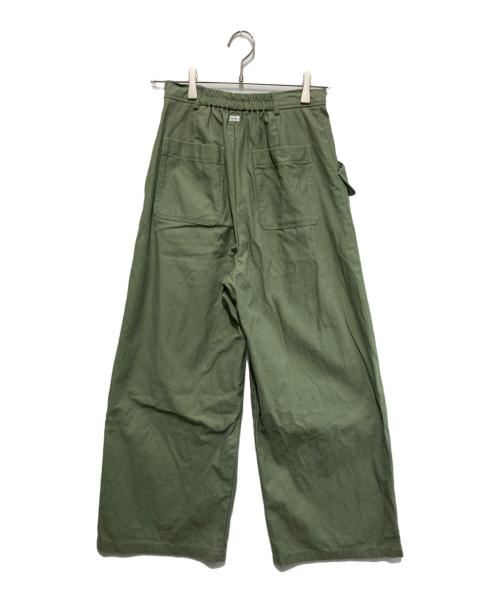 St.cecilia（セントセシリア）St.cecilia (セントセシリア) フラップワイドパンツ グリーン サイズ:36の古着・服飾アイテム